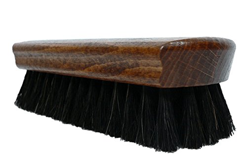 Valentino Garemi Classic Shoe Shine Brush Leather Footwear Polish Horse Hair Made in Germany (Dark Bristles)