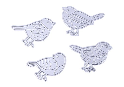 Taloyer Set of 4pcs Birds Metal Cutting Dies Creative Stencil Template Moulds for DIY Scrapbook Album Paper Card Making Craft
