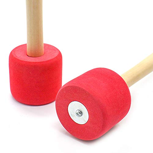 HUELE 13 Inches Red Foam Mallet Drum Mallets Sticks Drumstick Instrument