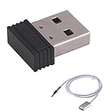 Mini Size ANT+ Dongle USB Stick Adapter with Free USB 2.0 Male to Female Extension Nylon Fabric Braided Cable 1 m / 3.3 Feet (Silver)