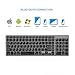Bluetooth Keyboard, Vive Comb Rechargeable Portable BT Wireless Keyboard with Number Pad Full Size Design for Laptop Desktop PC Tablet, Windows iOS Android-Gray