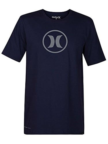 Hurley 892142 Men's T-Shirt Circle Icon Dri-Fit, Obsidian/(Cool