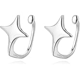 Reffeer Solid 925 Sterling Silver Star Cuff Earrings Cartilage Wraps for Women Teens Helix Earrings Star Clip On Earrings No Piercing