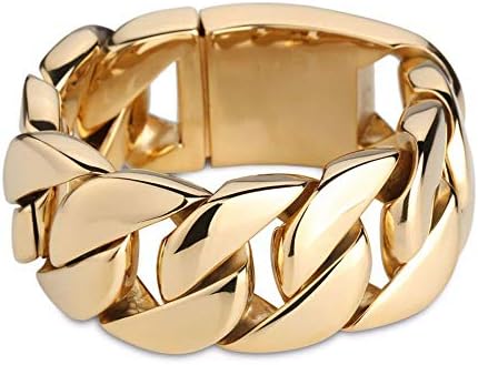 Heyrock Gold Stainless Steel Heavy Chunky Chain Bracelet