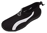 Starbay - Womens Athletic Water Shoes Aqua Sock, Black, White 37911-10B(M)US