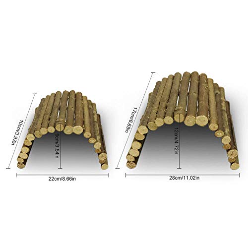 AUOKER Reptile/Snake/Lizard/Rat/Crested Gecko Hide, Hamster/Guinea Pig/Turtle/Tortoise House, 100% Nature Wooden Fence Reptile Cave Habitat Hiding Spot for Small Amphibians Reptiles Mammals - L