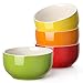 LIFVER 20 Ounces Porcelain Soup Bowl, Cereal Bowl Set, Assorted Colors, Set of 4