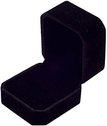 Huhua💗Fashion Velvet Engagement Wedding Earring Ring Pendant Jewelry Display Box Gift (Black)
