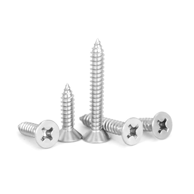 Leliafleury M4*45 Self Tapping Screws 100 PCS Stainless Steel Countersunk Screws for Home Repair DIY Projects