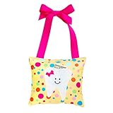 Girl's Tooth Fairy Pillow in Yellow, Pink and Blue Polka Dot