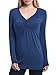 Ninedaily Women Blouses V Neck Long Sleeve High Waist Pleated Tunic Tops Shirts