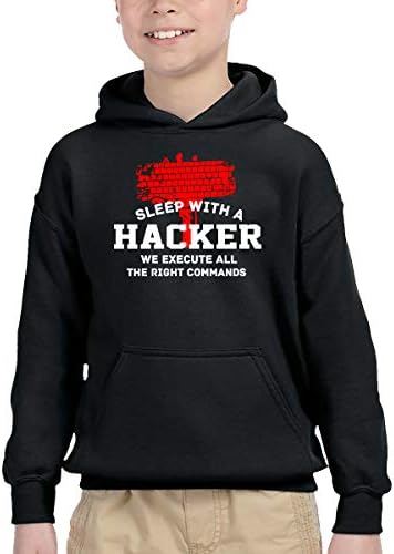 Ouzziaaa Sleep What A Hacker Hammer Youth Hooded Sweatshirt with Kangaroo Pocket