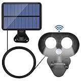 Onlykangfly Solar Lights Outdoor, LED Light Waterproof Powered Flood LED Wall Lighting Dual Head 360 Degree Rotatable Security Motion Sensor for Patio Porch Deck Yard Garden Garage Driveway Outsides ...