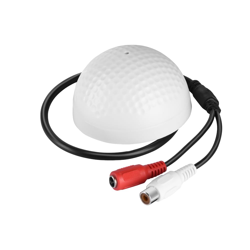 Joyzan Microphone for CCTV Camera, Mic Audio Pickup Device Mini Monitoring Head Security Camera 100 Square Meter Wide Range High Sensitive External Outdoor Recorder DVR Surveillance System HiFiSound