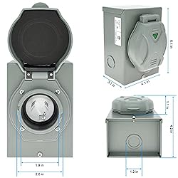 Miady 30 Amp Generator Power Inlet Box, NEMA 3R