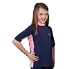 Girls-Rash-Guard-UV-Sun-Protective-Swim-Shirt-Short-Sleeves-Sizes-10-12-and-14-10-NavyPink