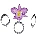 FOUR-C Cupcake Tools Cattleya Orchid Fondant Cutter Set Gum paste Flower for Cake Decoration Color Silver