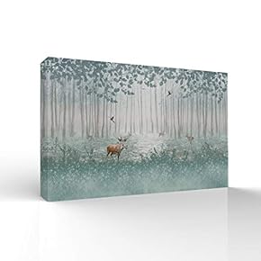 Canvas Wall Art-Quiet Romantic Forest-Canvas Prints Home Artwork Decoration for Living Room,Bedroom - 24x36 inches