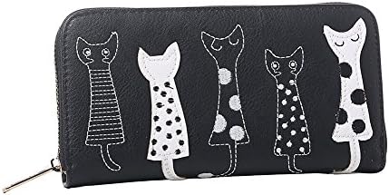 May Lucky Girl Cat Wallets Cute Purse for Ladies Long Zip Handbag