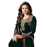 Laxminarayan Georgette Fabric Heavy Embroidered Designer Churidar Salwar Suit with Georgette Fabric Dupatta (Unstitch, Green)