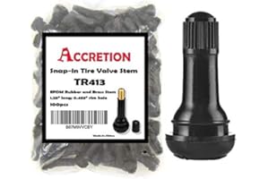 ACCRETION TR413 Rubber Snap-in Tire Valve Stem (100pcs/bag)