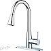 pH7 F04 1-hole or 3-holes Plastic Pull-down Kitchen Sink Faucet with Deck Plate; 1- handle Kitchen Faucet; Excellent Finish, Nylon Hose, and Docking System, Chorme