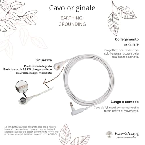 Earthing Grounding Sheet in Organic Cotton with Silver Fibre – Ground Connection with Cable and Adapter – Stress Reduction, Better Sleep and Renewed Energy 200 x 200 x 30 cm)