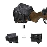 Wosports Adjustable Tactical Buttstock Rifle Cheek Rest Pouch Holder for .308 - .300Winmag (Black Pythons Grain)