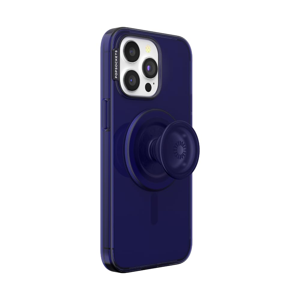 PopSockets iPhone 15 Pro Max Case with Phone Grip and Slide Compatible with MagSafe, Phone Case for iPhone 15 Pro Max, Wireless Charging Compatible - French navy — image 1