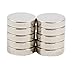 ZJWEI Small Multi-Use Refrigerator Magnets for Refrigerator, Science, Crafts - Tiny Round Disc, Sliver, 12MM x 3MM - Approximately, 30Pcs