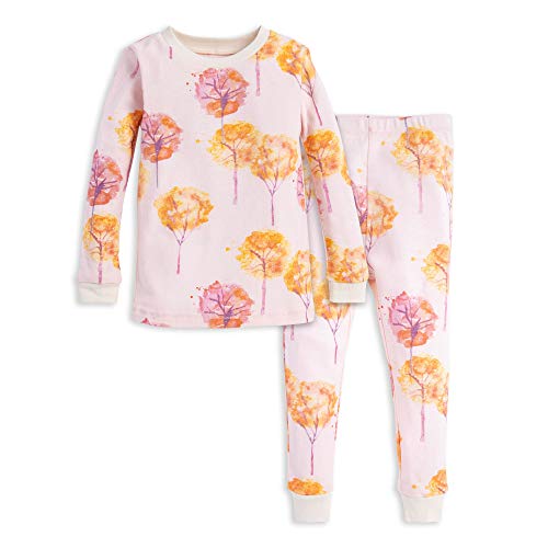 Burt's Bees Baby Baby Girls' Pajamas, Tee and Pant 2-Piece PJ Set, 100% Organic Cotton, Fall Foliage, 24 Months