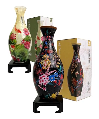 Pintoo 3D Puzzle Vase Unique Flower Vase Made by 160 Curved Plastic Puzzle Pieces S1031 & S1024 Bundle Sale
