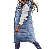 Long Puffer Vest for Women Lightweight Sleeveless