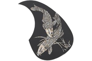 SPYMINNPOO Guitar Pickguard Sticker, Fish Patterns PVCSelf Adhesive Anti Scratch Pick Guard for Acoustic Guitar Parts