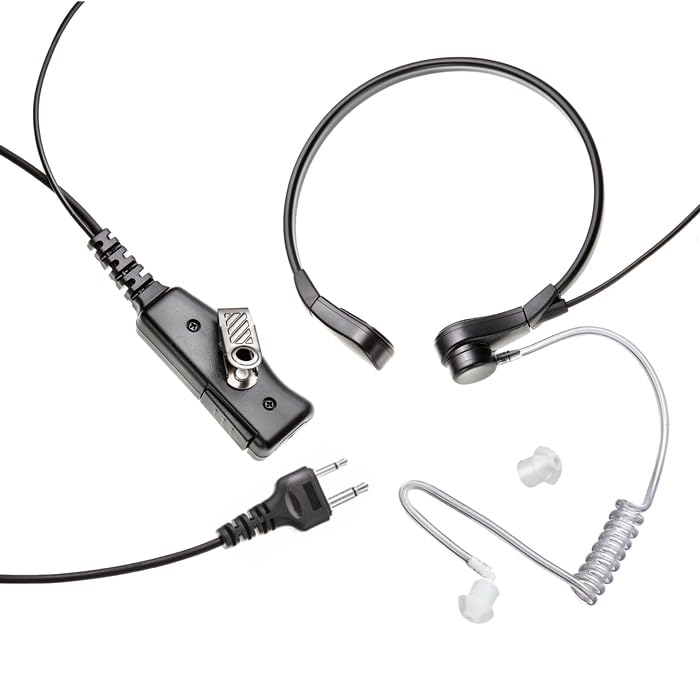 Throat SWAT Tactical Covert Acoustic Tube Earpiece for ICOM 2 Pin Radio