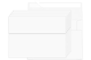 Ouzoustate 100 Packs White 4x6 Envelopes for Invitation Card, A6 Small Envelopes Self Seal for Wedding Birthday Party Baby Shower