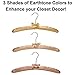 FLORIDA BRANDS Padded Clothing Fabric Hangers for Women - Earth Tone, Set of 12 Premium Coat Hangers for Closet, Bride Hanger for Wedding Dress, Sweater