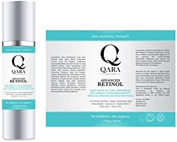 QARA Advanced Retinol Moisturizer -Organic and Natural- Anti Wrinkles,Speed Cell Renewal with Retinol, Plant Derived Hyaluronic Acid and Blended Botanical Ingredients.Vitamin B and E -1.7 ounces-
