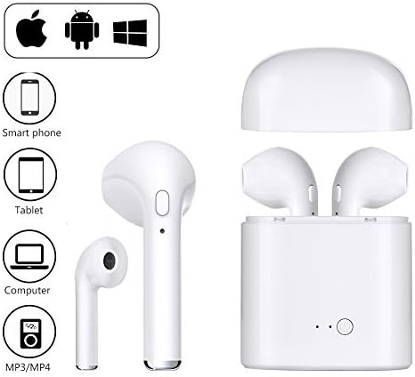 VOZC Mini Twin Wireless Bluetooth Earphone V4.2, with Active Noise Cancellation Technology, Calling Function, Charging Box, Compatible with Apple iPhone 5/6/6s/6 Plus7/7 plus/Iphone X /ALL SAMSUNG MOBILES