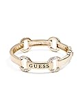 GUESS Factory Women's Gold-Tone Pave Logo Bangle, NS