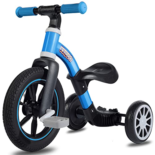 Kids Tricycle 12 Inch Bike With Parent Handle KRIDDO 3-in-1 Kids