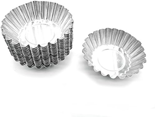 Blacklip 20PCS Egg Tart Aluminum Cupcake Cake Cookie Mold Mini Pie Tin (Aluminum)