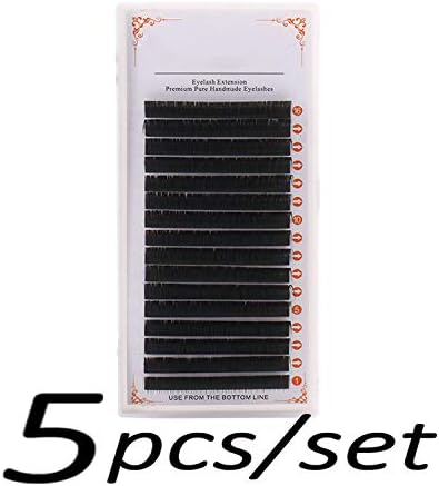 5pcs 16Rows Faux Mink Individual Eyelash Extension J/B/C/D Curl Extended Lashes False Eyelashes,D,0.12mm,16mm x 5pcs