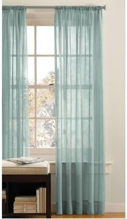 Best Token 2-piece Solid Voile Sheer Curtains Rod Pocket Panels 52"x 84" (Green)