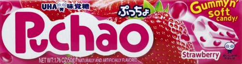 UHA MIKAKUTO PUCHAO CANDY, STRAWBERRY, 1.76 OUNCE