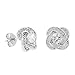 Cate & Chloe Stella 18k White Gold Stud Earrings with Simulated Diamond Crystals, Elegant Knot Design Jewelry for Women, Gift for Her