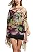Zeagoo Womens Fall Floral Batwing Sleeve Beach Loose Blouse Tunic Tops (One Size, Purple Floral)