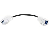 RiteAV White USB 3 A-B Female F/F Pigtail Extension Keystone-to-Cable Dongle