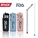 Fundia Collapsible Reusable Stainless Straw - 3 Pack Folding Drinking Straw Stainless Steel Case Food-Grade Portable Set with Cleaning Brush Keychain for Travel and Household