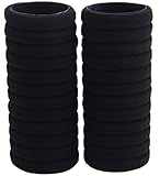 LiveZone 24-Pack High Elastic Boutique Rubber Bands Seamless Stretch Hair Ties Bands Rope Ponytail Holders Headband Scrunchie Hair Accessories for Ladies Women Girls DIY Hairstyle ,Black